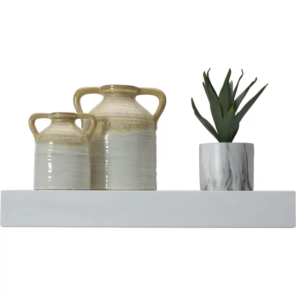 Mikasa Chunky Shelf for Bedroom, Living Room, Bathroom, Kitchen, Nursery with Pole Mount, 24-Inch, White