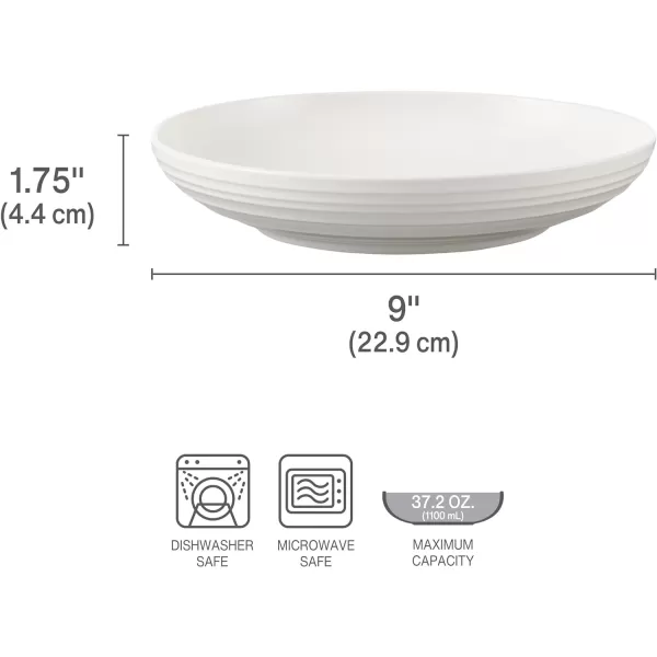 Mikasa Ciara Chip Resistant Set of 4 Pasta Bowls Set, 8-inch,White