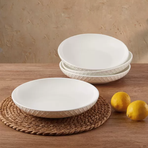 Mikasa Ciara Chip Resistant Set of 4 Pasta Bowls Set, 8-inch,White