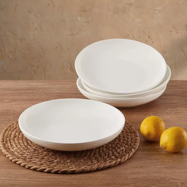 Mikasa Ciara Chip Resistant Set of 4 Pasta Bowls Set, 8-inch,White