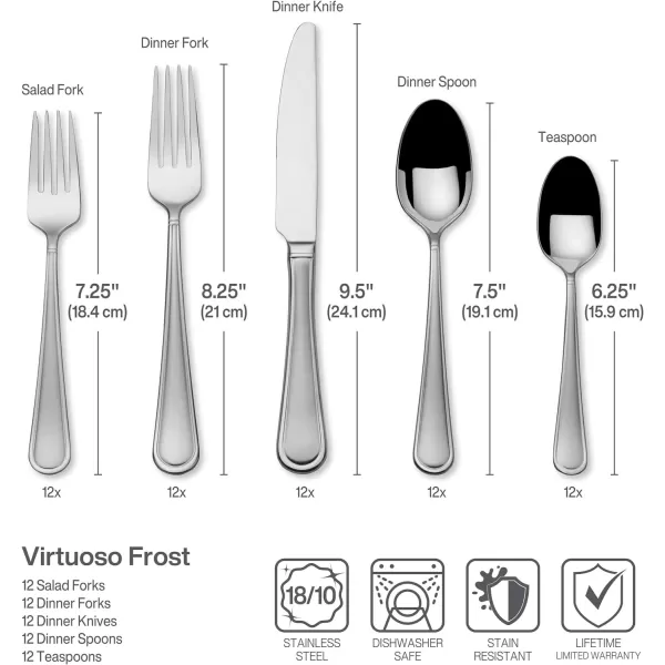 Mikasa Cocoa Blossom 18/10 Stainless Steel Flatware Hostess Serving Utensil, 65 Piece Set, Silver