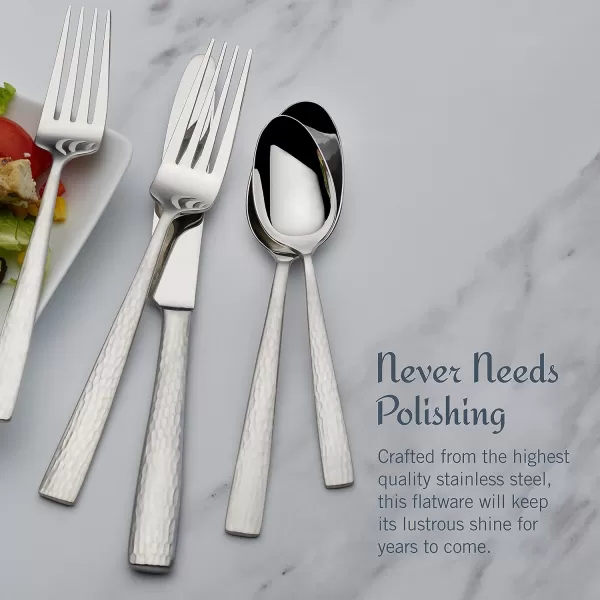 Mikasa Cocoa Blossom 18/10 Stainless Steel Flatware Hostess Serving Utensil, 65 Piece Set, Silver