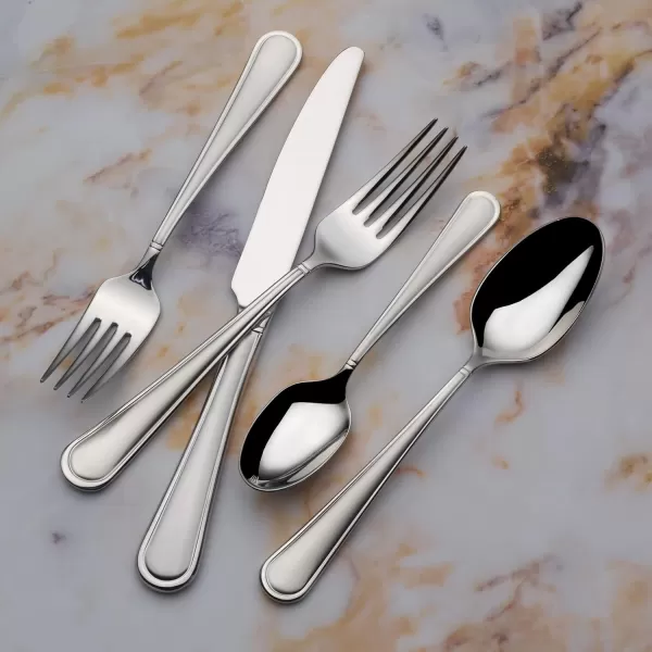 Mikasa Cocoa Blossom 18/10 Stainless Steel Flatware Hostess Serving Utensil, 65 Piece Set, Silver