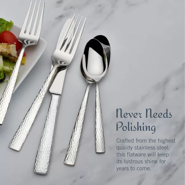 Mikasa Cocoa Blossom 18/10 Stainless Steel Flatware Hostess Serving Utensil, 65 Piece Set, Silver
