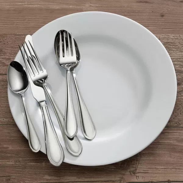 Mikasa Cocoa Blossom 18/10 Stainless Steel Flatware Hostess Serving Utensil, 65 Piece Set, Silver