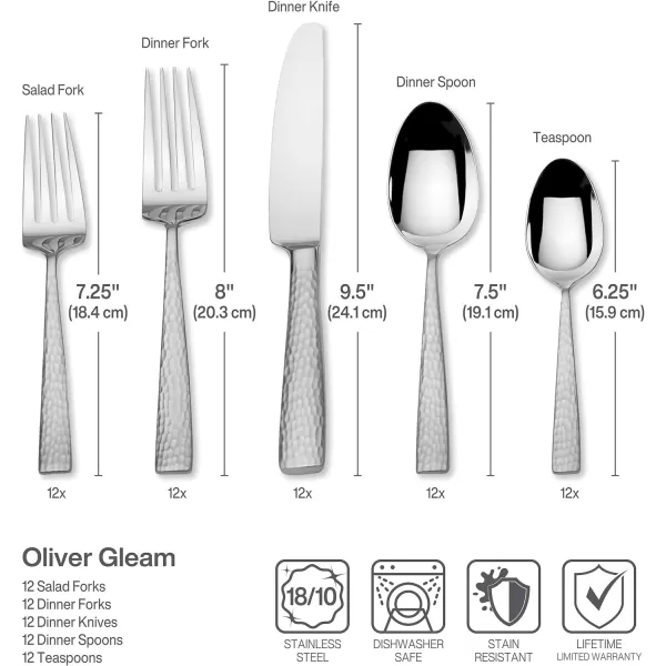 Mikasa Cocoa Blossom 18/10 Stainless Steel Flatware Hostess Serving Utensil, 65 Piece Set, Silver