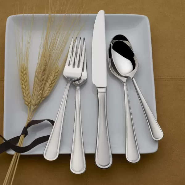 Mikasa Cocoa Blossom 18/10 Stainless Steel Flatware Hostess Serving Utensil, 65 Piece Set, Silver
