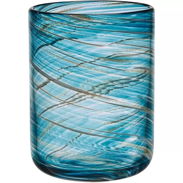Mikasa Color Swirl Rocks Double Old Fashioned Glasses, Set of 4, Blue
