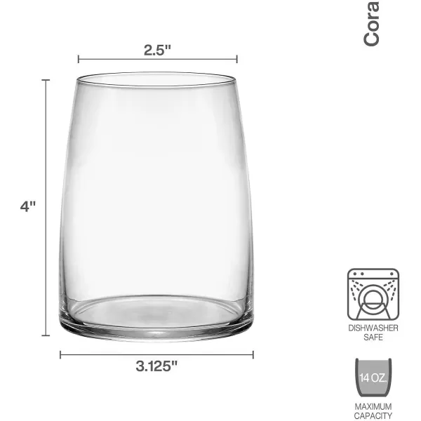 Mikasa Cora Set Of 4 Double Old Fashioned Whiskey Glasses