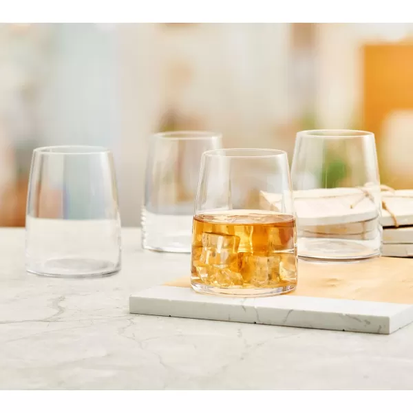 Mikasa Cora Set Of 4 Double Old Fashioned Whiskey Glasses