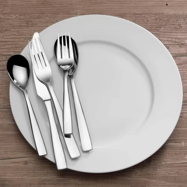Mikasa Delano Black Satin 20-Piece Stainless Steel Flatware Set, Service for 4