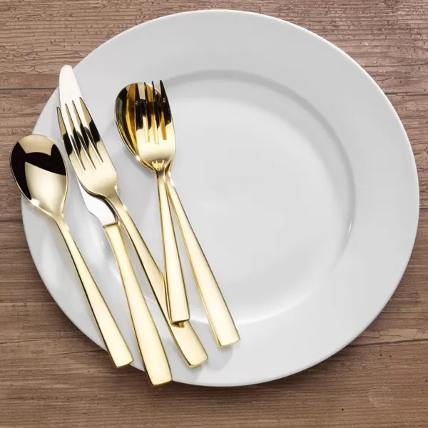 Mikasa Delano Black Satin 20-Piece Stainless Steel Flatware Set, Service for 4