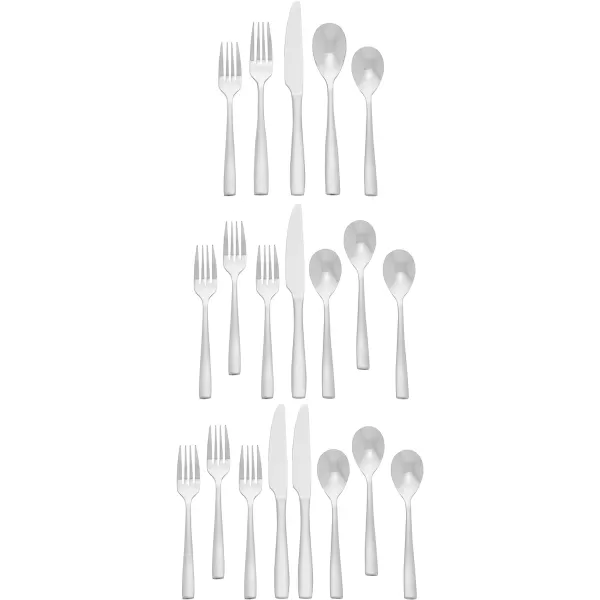 Mikasa Delano Black Satin 20-Piece Stainless Steel Flatware Set, Service for 4
