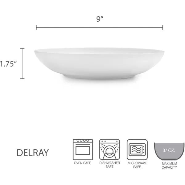Mikasa Delray 14-Inch Oval Platter and 9-Inch Vegetable Bowl Set , White -)
