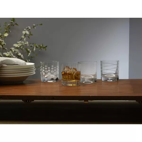 Mikasa, Double Old Fashioned Glass, Clear Clear, Set of 4, 10 fluid ounces