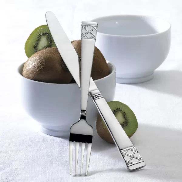 Mikasa French Countryside 45-Piece Stainless Steel Flatware Set with Serveware, Service for 8