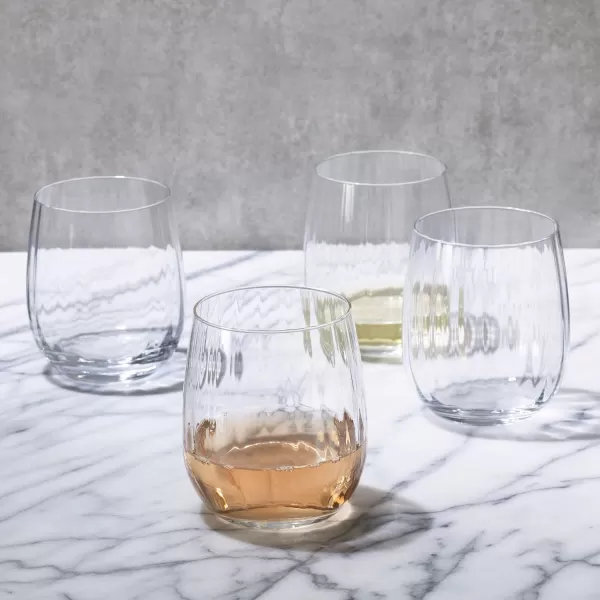 Mikasa Gail Optic Set of 4 Highball Tumbler Cups, 4 Count , Clear
