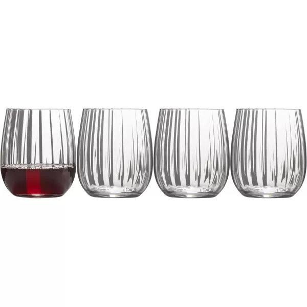 Mikasa Gail Optic Set of 4 Highball Tumbler Cups, 4 Count , Clear