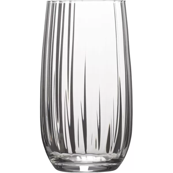 Mikasa Gail Optic Set of 4 Highball Tumbler Cups, 4 Count , Clear