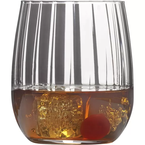 Mikasa Gail Optic Set of 4 Highball Tumbler Cups, 4 Count , Clear