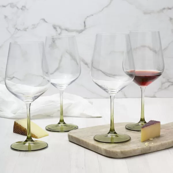 Mikasa Gianna Ombre Set of 4 Red Wine Glasses, 19.75-Ounce, Sage