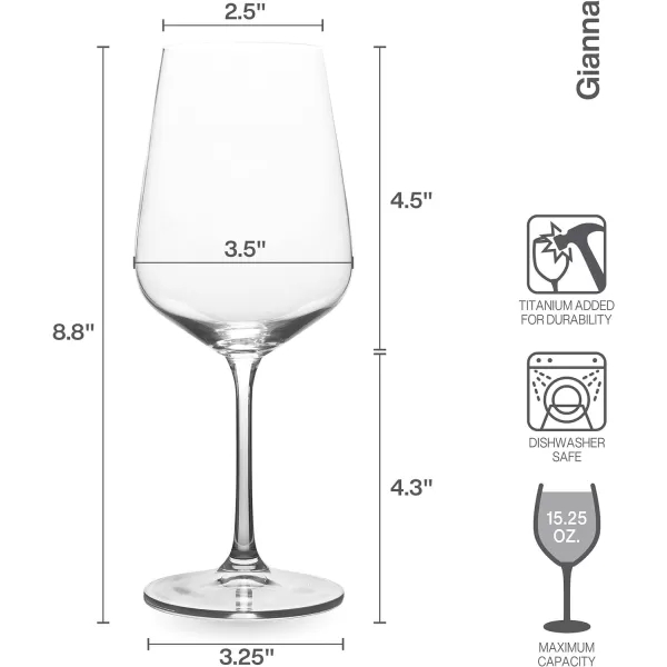 Mikasa Gianna Ombre Set of 4 Red Wine Glasses, 19.75-Ounce, Sage