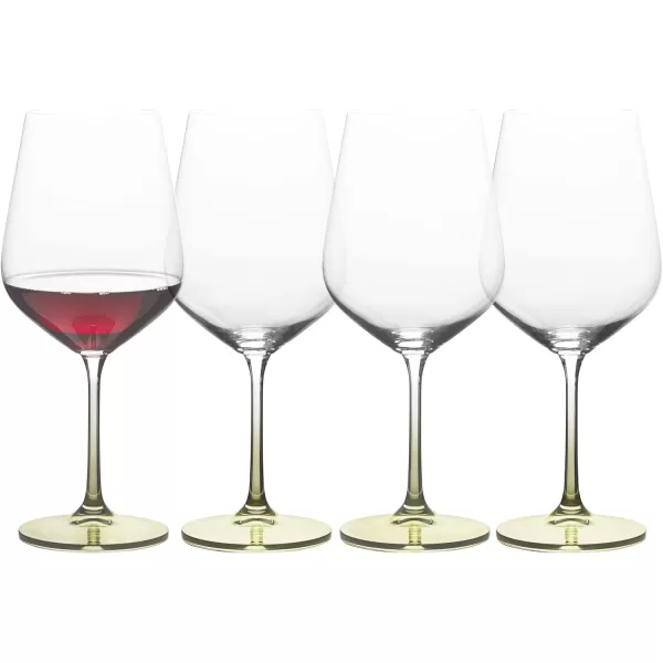 Mikasa Gianna Ombre Set of 4 Red Wine Glasses, 19.75-Ounce, Sage