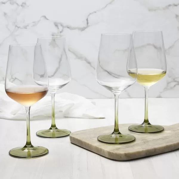 Mikasa Gianna Ombre Set of 4 Red Wine Glasses, 19.75-Ounce, Sage