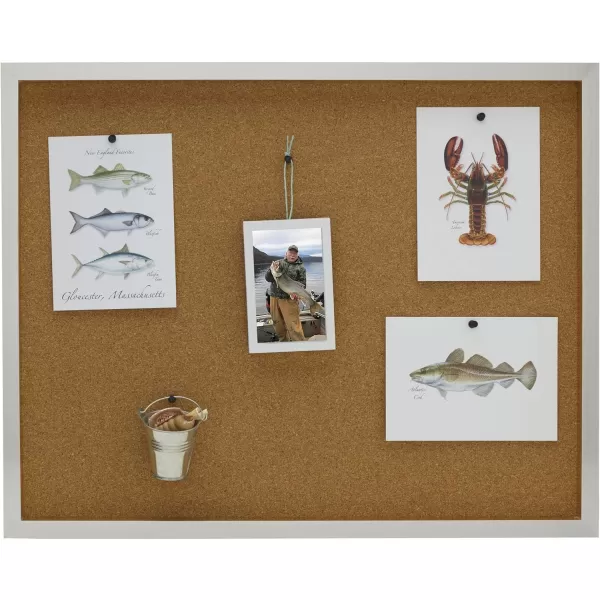 Mikasa Gold Framed Calendar White Cork Board Combo, Includes 5 Tacks and 1 Marker, 24x19
