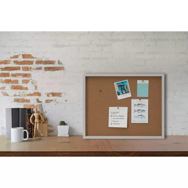 Mikasa Gold Framed Calendar White Cork Board Combo, Includes 5 Tacks and 1 Marker, 24x19