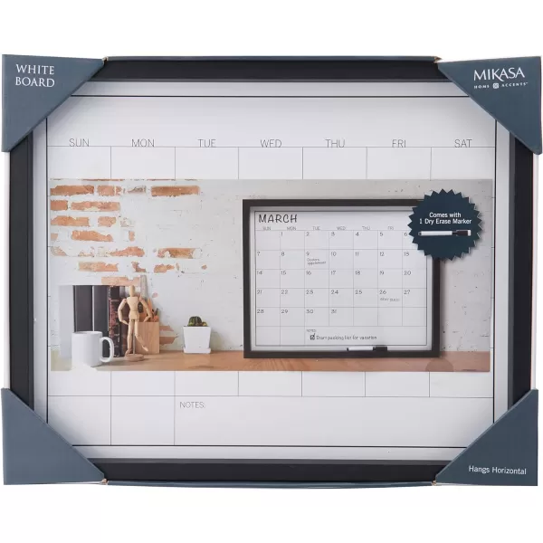 Mikasa Gold Framed Calendar White Cork Board Combo, Includes 5 Tacks and 1 Marker, 24x19