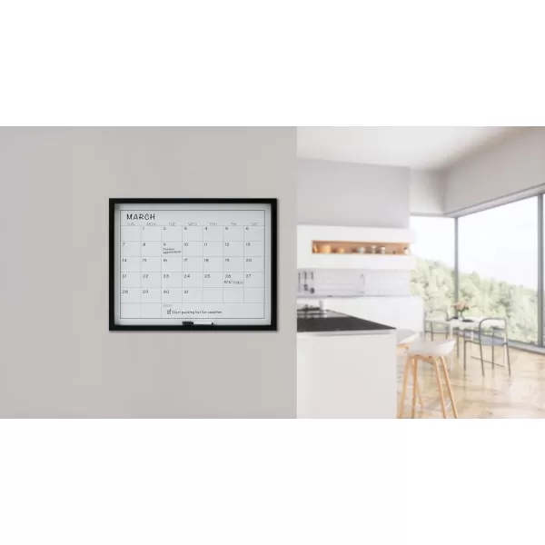 Mikasa Gold Framed Calendar White Cork Board Combo, Includes 5 Tacks and 1 Marker, 24x19