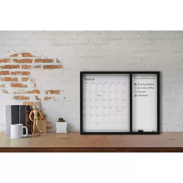 Mikasa Gold Framed Calendar White Cork Board Combo, Includes 5 Tacks and 1 Marker, 24x19