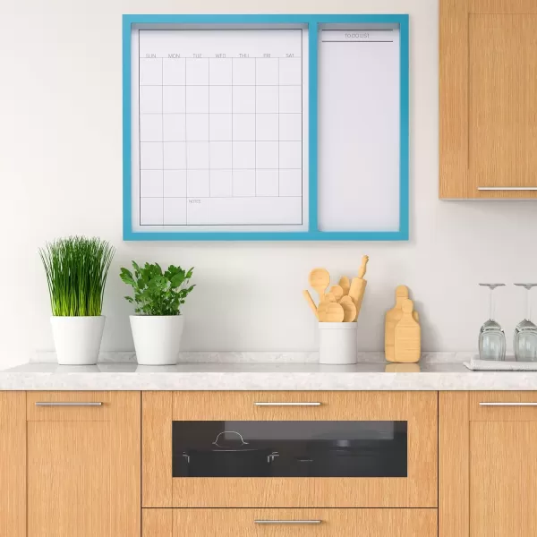 Mikasa Gold Framed Calendar White Cork Board Combo, Includes 5 Tacks and 1 Marker, 24x19