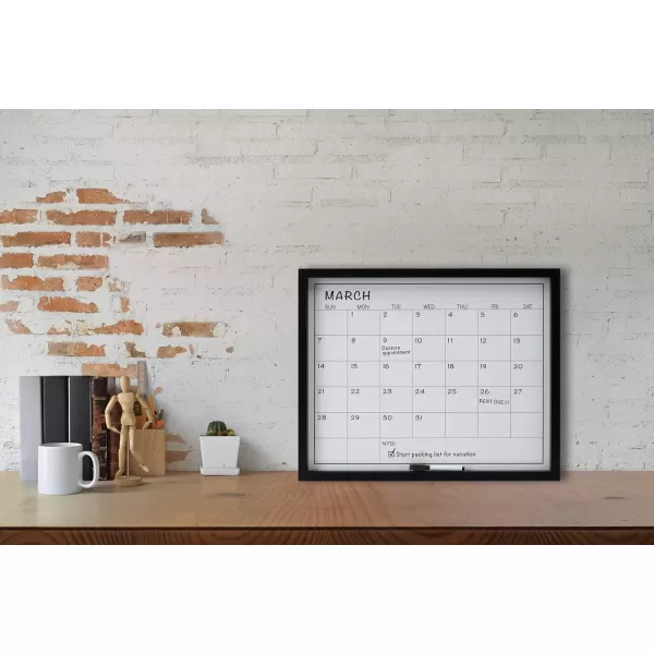 Mikasa Gold Framed Calendar White Cork Board Combo, Includes 5 Tacks and 1 Marker, 24x19