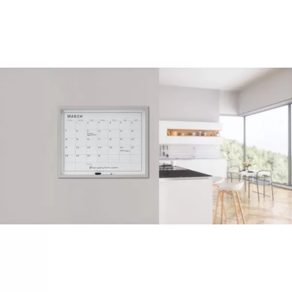 Mikasa Gold Framed Calendar White Cork Board Combo, Includes 5 Tacks and 1 Marker, 24x19