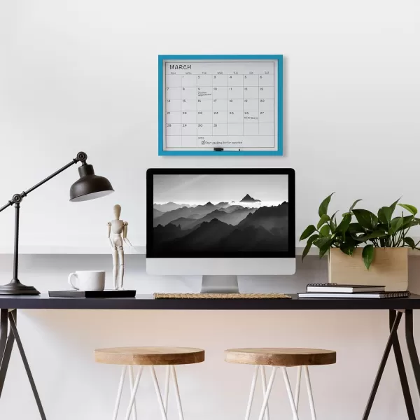 Mikasa Gold Framed Calendar White Cork Board Combo, Includes 5 Tacks and 1 Marker, 24x19