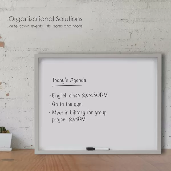 Mikasa Gold Framed Calendar White Cork Board Combo, Includes 5 Tacks and 1 Marker, 24x19