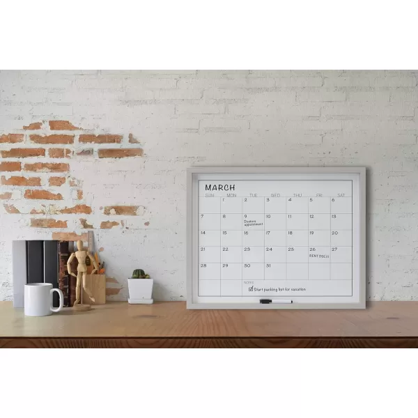 Mikasa Gold Framed Calendar White Cork Board Combo, Includes 5 Tacks and 1 Marker, 24x19