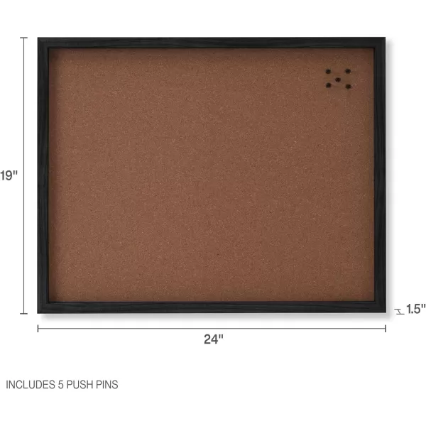 Mikasa Gold Framed Calendar White Cork Board Combo, Includes 5 Tacks and 1 Marker, 24x19