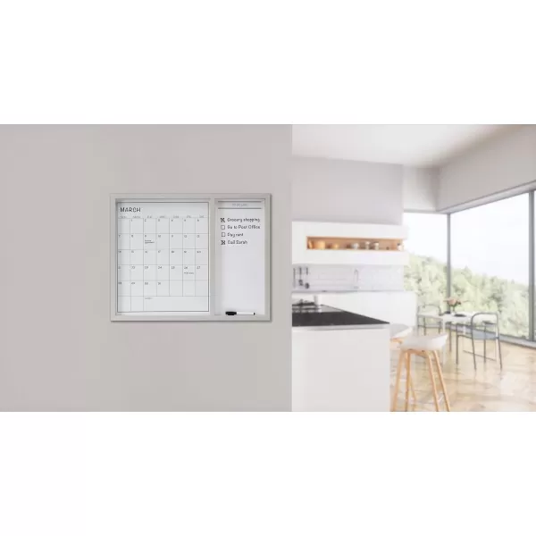 Mikasa Gold Framed Calendar White Cork Board Combo, Includes 5 Tacks and 1 Marker, 24x19