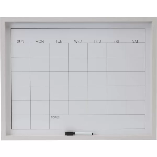 Mikasa Gold Framed Calendar White Cork Board Combo, Includes 5 Tacks and 1 Marker, 24x19