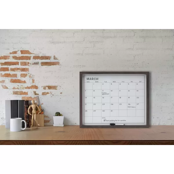 Mikasa Gold Framed Calendar White Cork Board Combo, Includes 5 Tacks and 1 Marker, 24x19