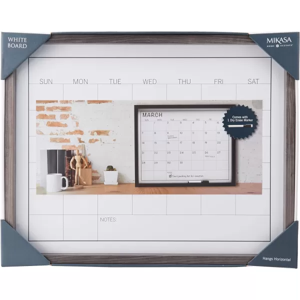 Mikasa Gold Framed Calendar White Cork Board Combo, Includes 5 Tacks and 1 Marker, 24x19