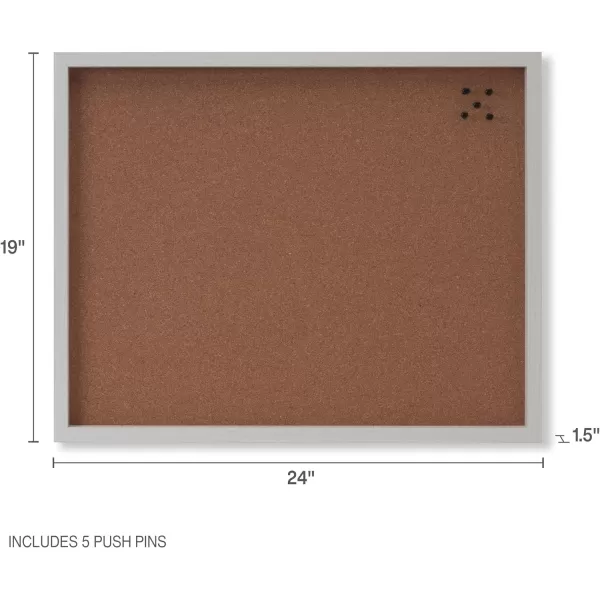 Mikasa Gold Framed Calendar White Cork Board Combo, Includes 5 Tacks and 1 Marker, 24x19