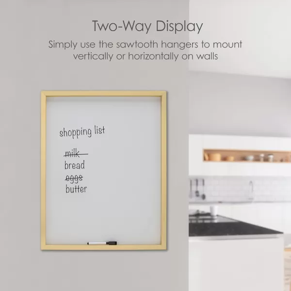 Mikasa Gold Framed Calendar White Cork Board Combo, Includes 5 Tacks and 1 Marker, 24x19