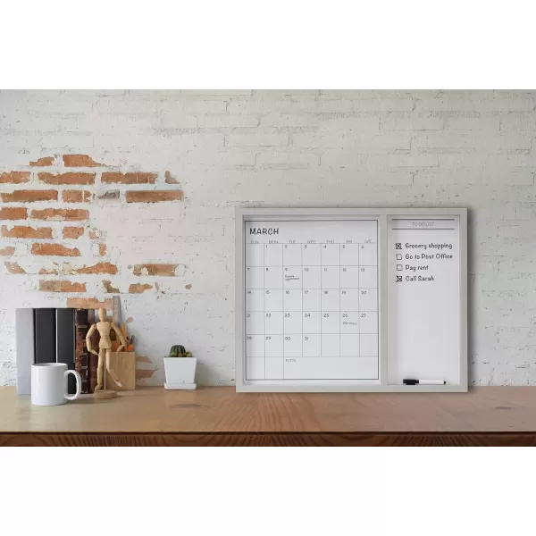 Mikasa Gold Framed Calendar White Cork Board Combo, Includes 5 Tacks and 1 Marker, 24x19