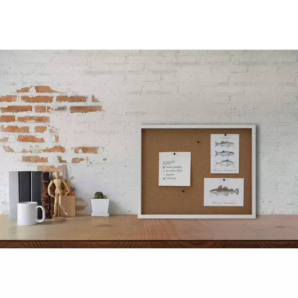 Mikasa Gold Framed Calendar White Cork Board Combo, Includes 5 Tacks and 1 Marker, 24x19