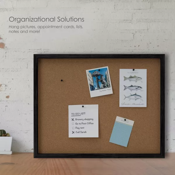 Mikasa Gold Framed Calendar White Cork Board Combo, Includes 5 Tacks and 1 Marker, 24x19