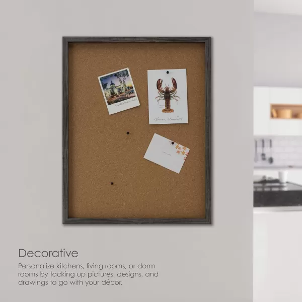 Mikasa Gold Framed Calendar White Cork Board Combo, Includes 5 Tacks and 1 Marker, 24x19